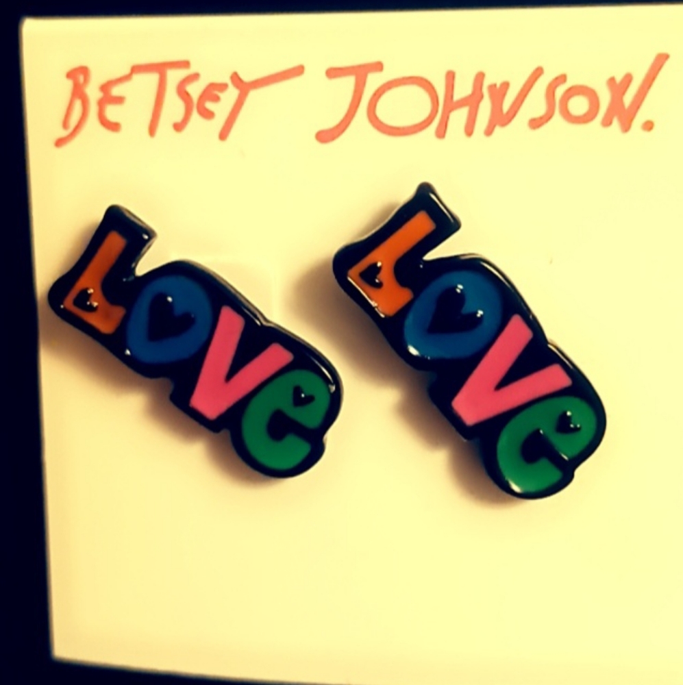 Betsey Johnson LOVE stud earrings